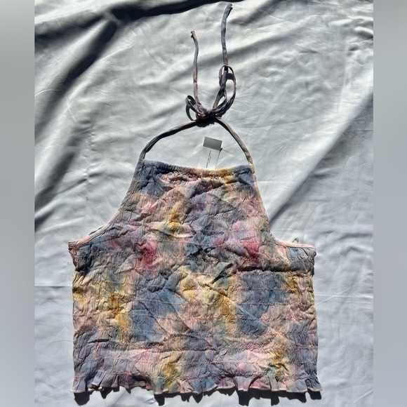 American Eagle Pastel Tie Dye Stretch Halter Top XL - Picture 2 of 9